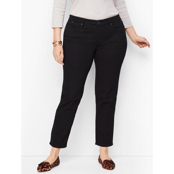 NWT 8P 8 PETITES slim ankle pants black velvet talbots career casual minimalist - Picture 3 of 11